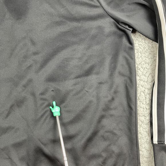 Vintage Nike Track Jacket Mens L Black White Stripe Full Zip Active Y2K Hooded - Picture 11 of 12